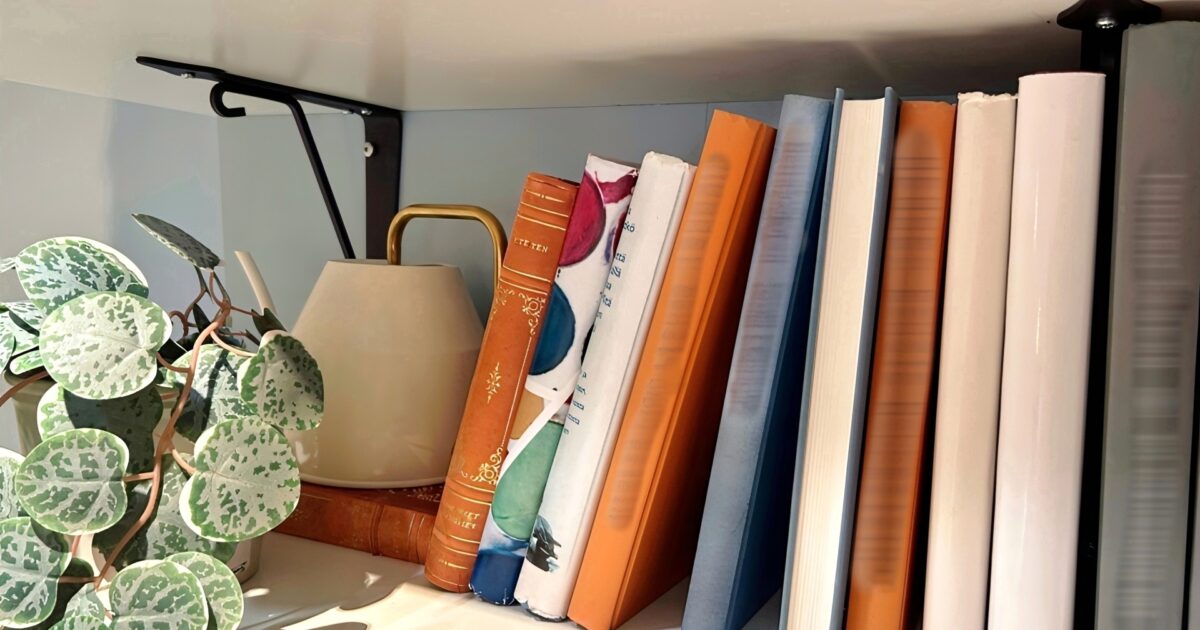 棚に並んだ本と観葉植物のインテリア